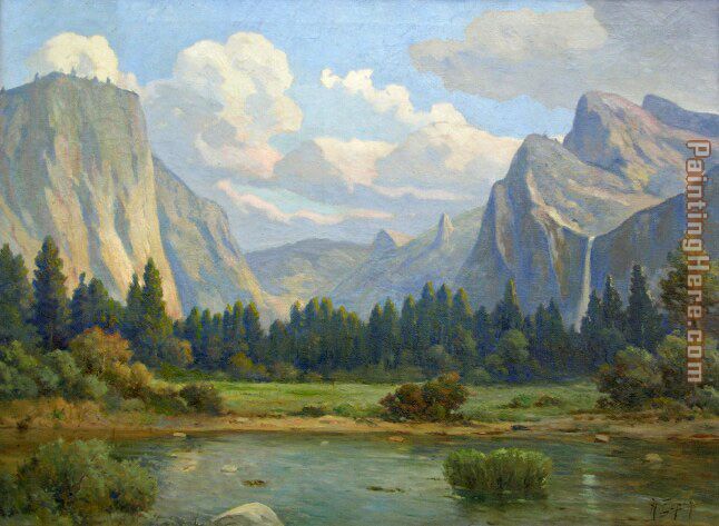 YOSEMITE VALLEY painting - Angel Espoy YOSEMITE VALLEY art painting